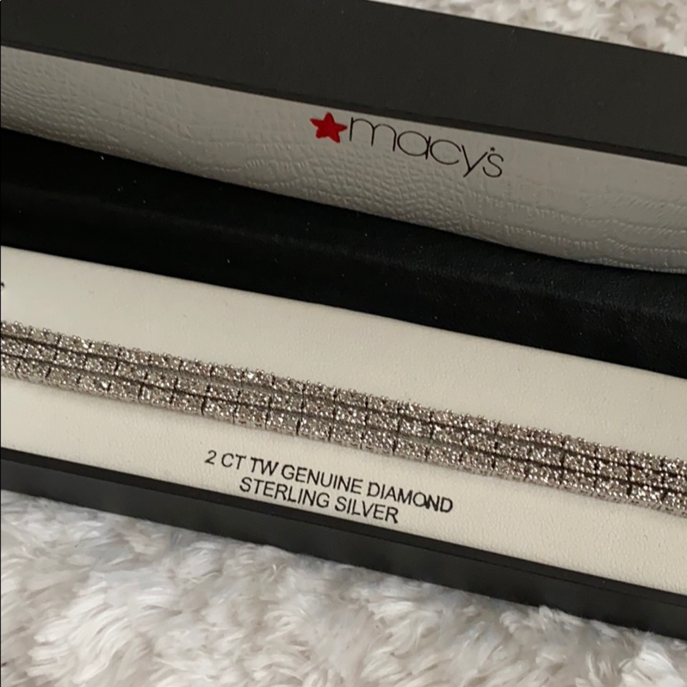 Macy’s 2 CT TW Genuine Diamond Bracelet St…